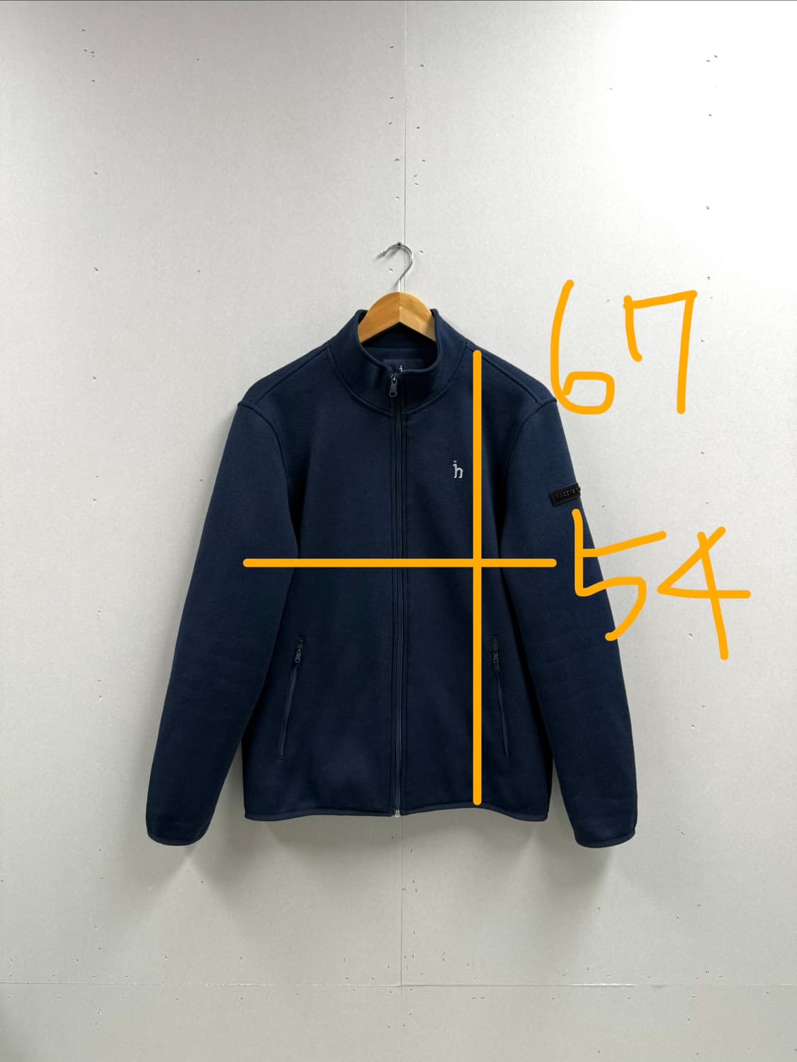 남성 100 / 헤지스 골프 후리스 집업 자켓 네이비  상품이미지2