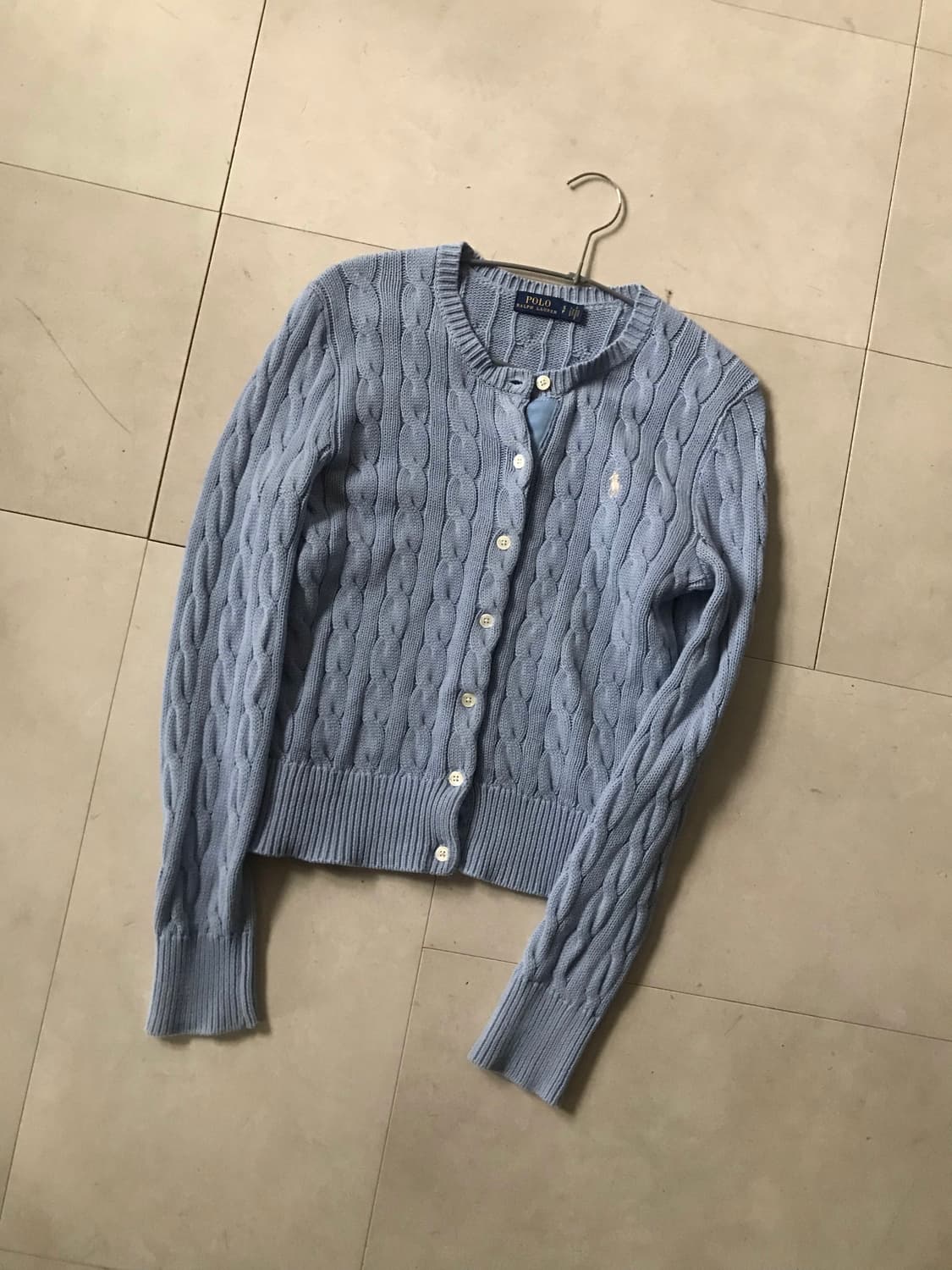 폴로 베이비블루 케이블 가디건 상품이미지9