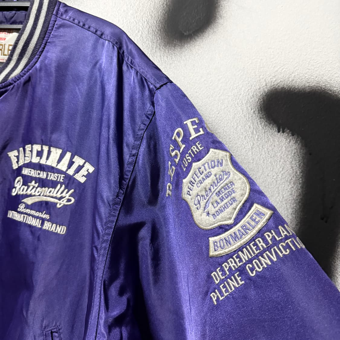 VTG 빈티지 빅사이즈 올드스쿨 자수 디테일 퀼팅 바시티 자켓 상품이미지4