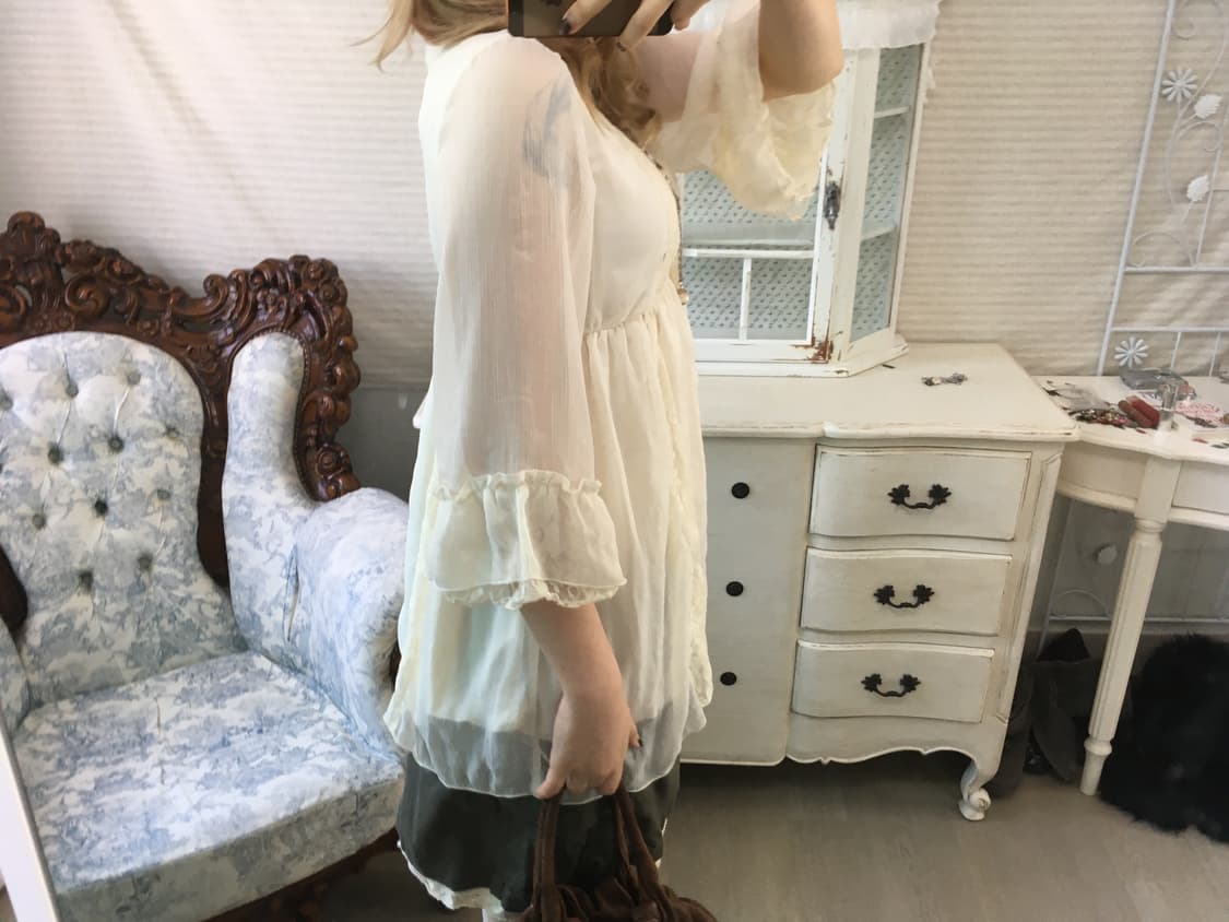 jpn vintage ivory fairy lace blouse 상품이미지3