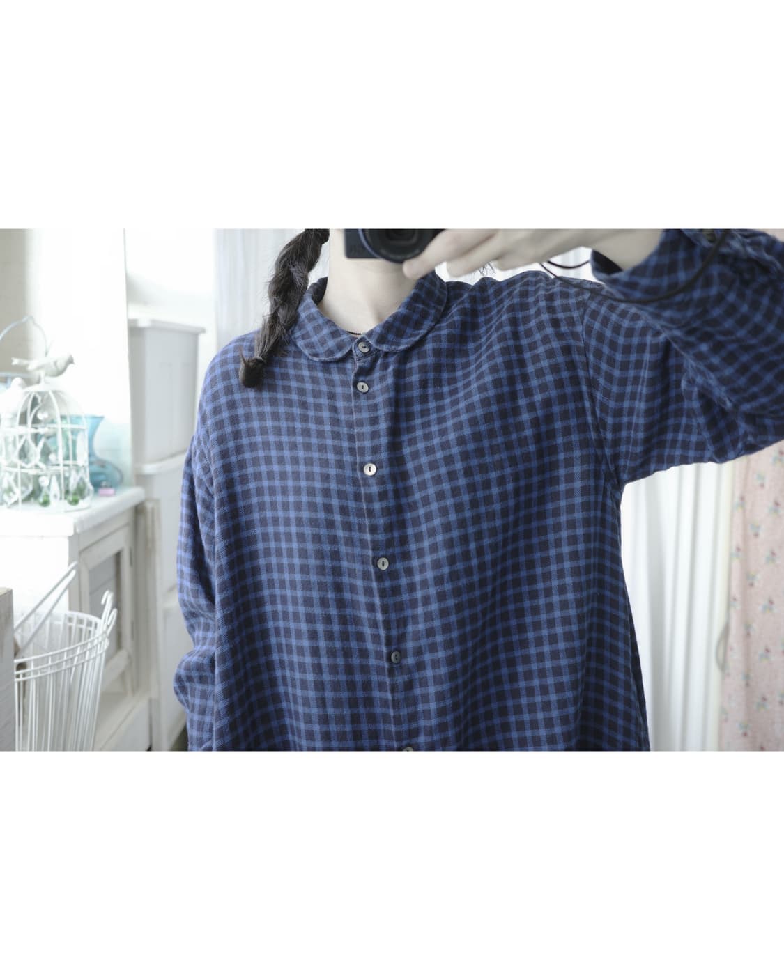 Blue chcek long one-piece 상품이미지7