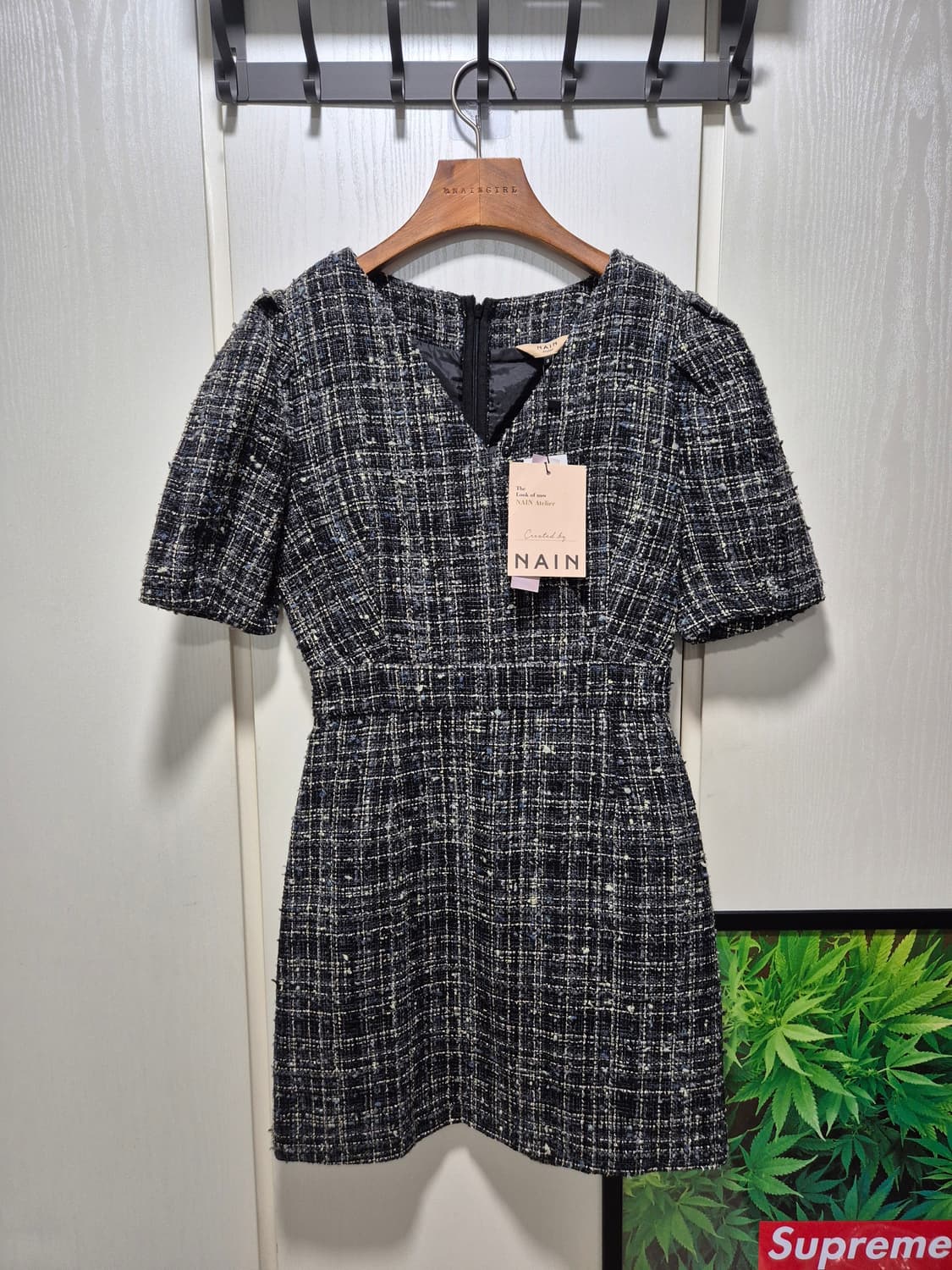 (세일)(새상품)NAIN 트위드 반팔 미니 원피스 상품이미지1