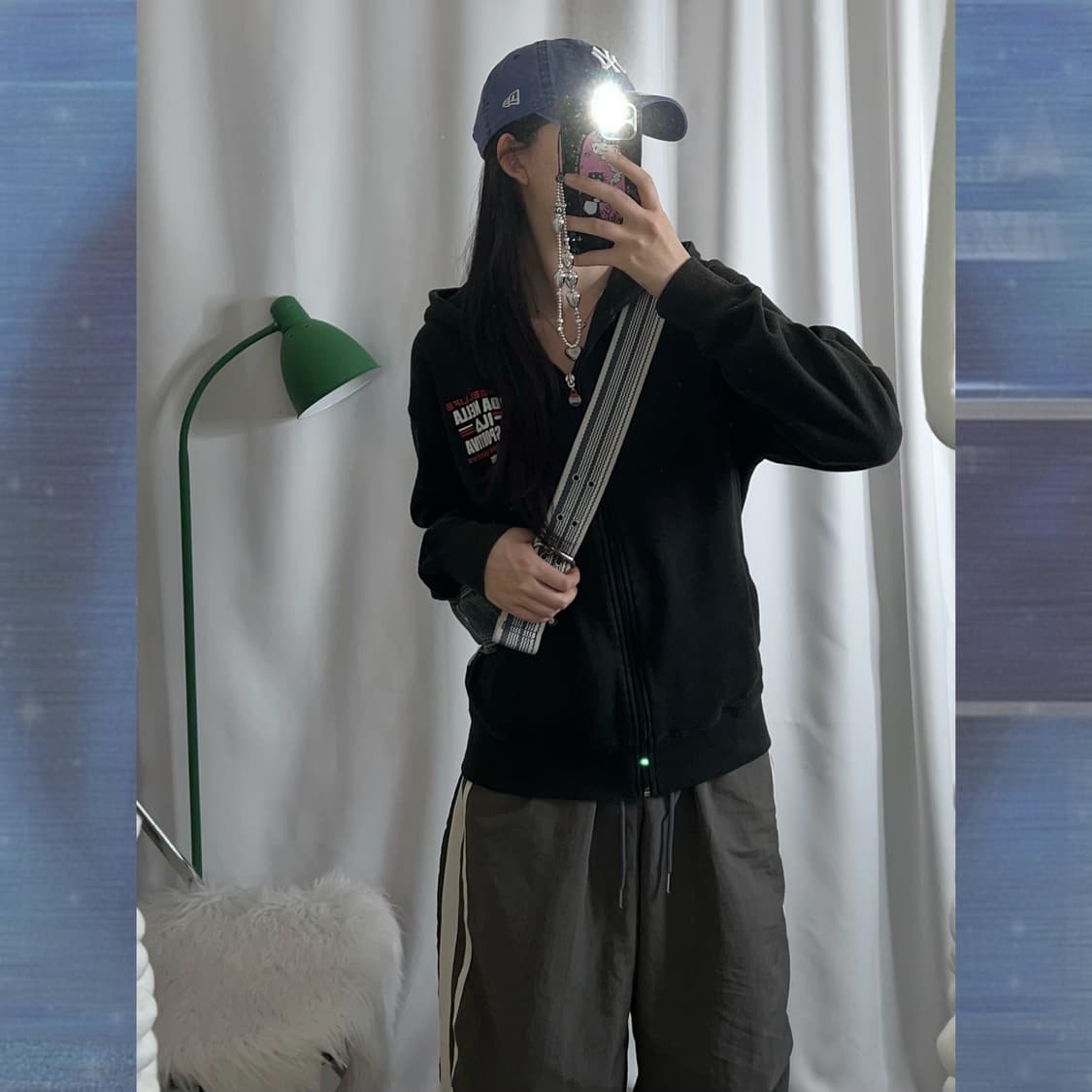 휠라 블랙 백 프린팅 후드 집업 상품이미지4