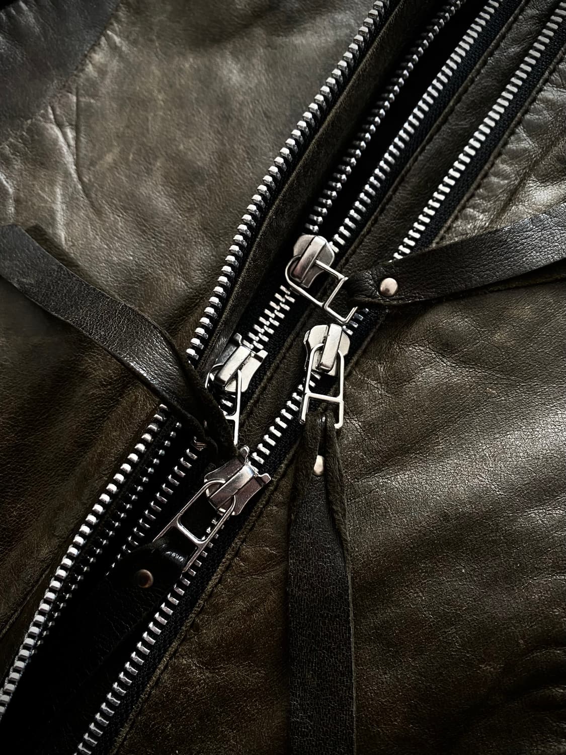 EKAM Double-Zip Leather Jacket 상품이미지4