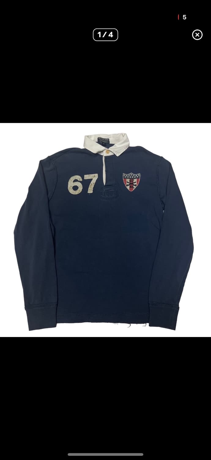 폴로진스 빈티지 밀리터리 네이비 카라티 S 상품이미지1