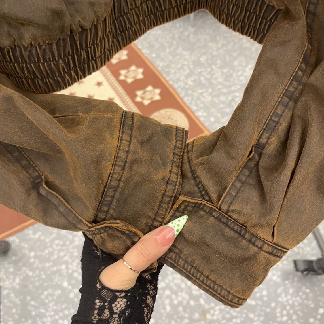 자라 왁스드 워시드 워싱 모던시크 빈티지 자켓 M C08941 상품이미지7