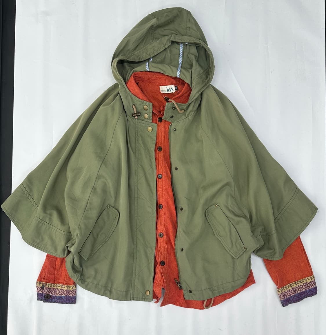 🍊하구미의 야상 케이프 코디세트🍊망토 티티카카 셔츠 미디스커트 상품이미지2