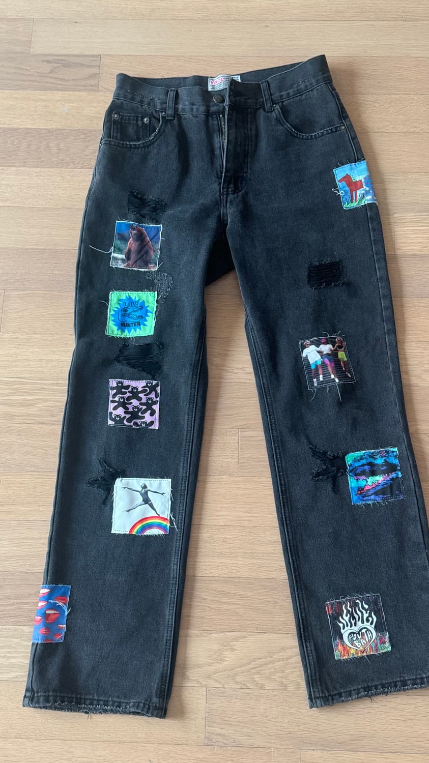 유쓰베쓰 패치 블랙진  상품이미지1