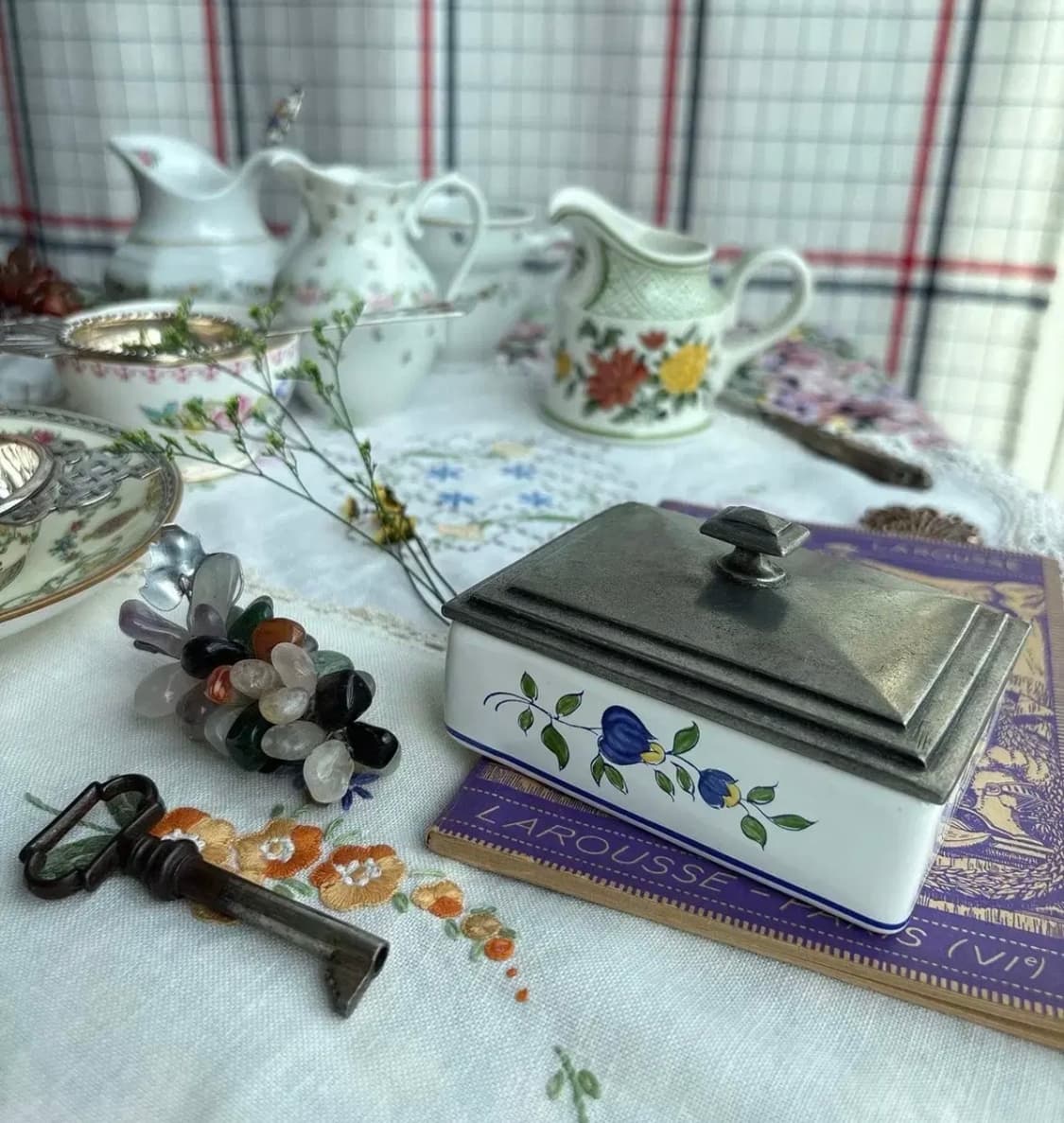 [초레어] Air France Concorde 주석리드 버터돔 잼용기 상품이미지2