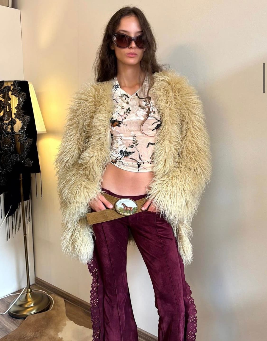 Faux Fur Middle Jacket Beige 상품이미지2