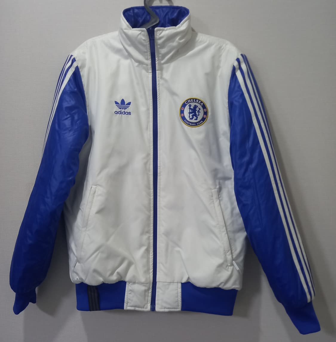 아디다스 첼시FC 리버시블 화이트 블루 양면패딩 90/S 상품이미지1