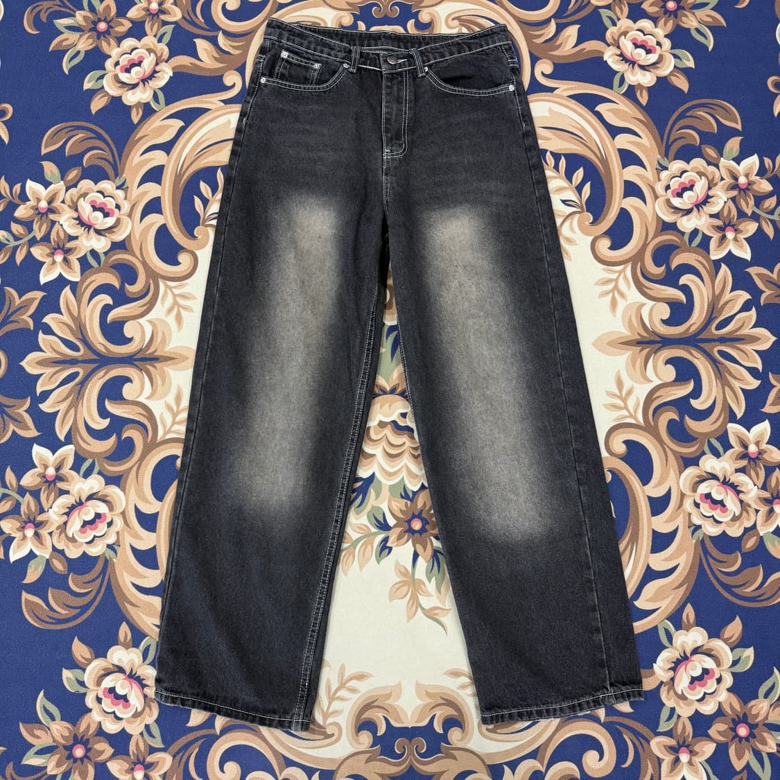 (L)트릴리온 TRILLION 흑청 워싱 데님팬츠 상품이미지1