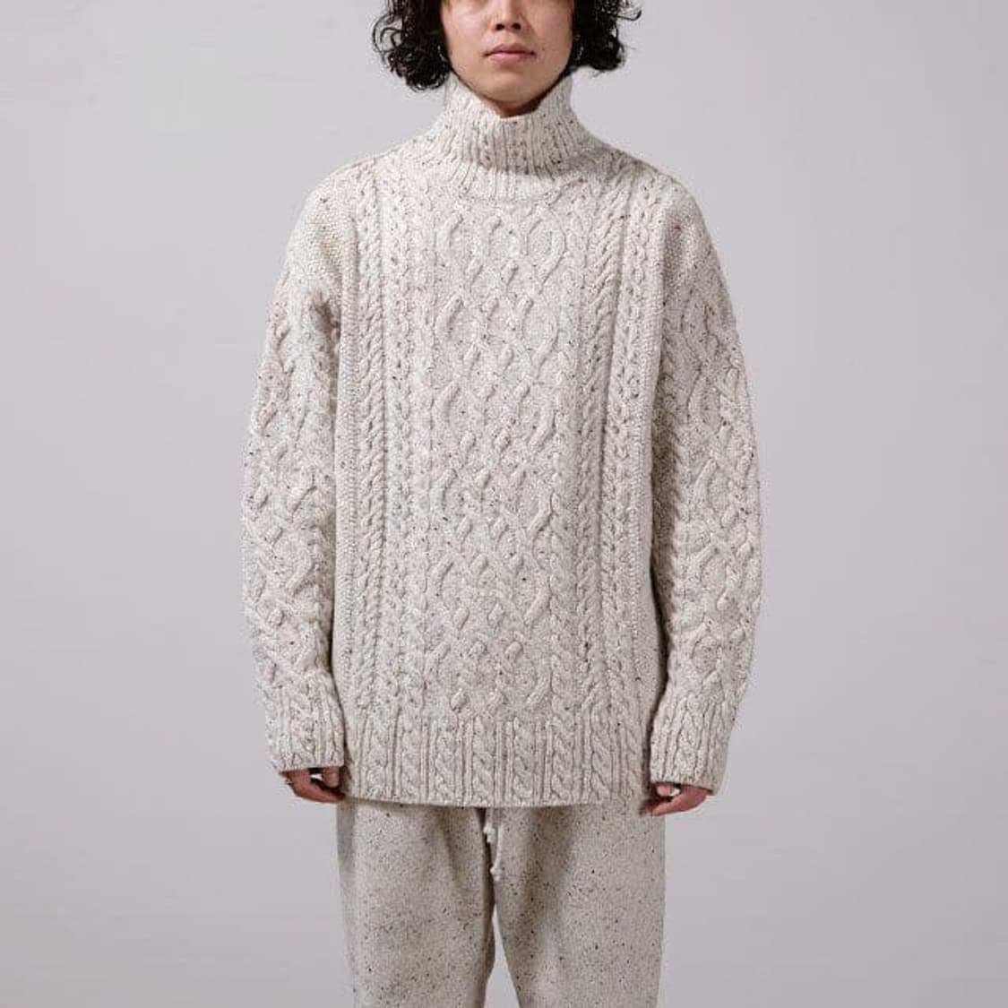 오라리 울 알파카 케이블 터틀넥스웨터 4사이즈 Auralee 상품이미지2