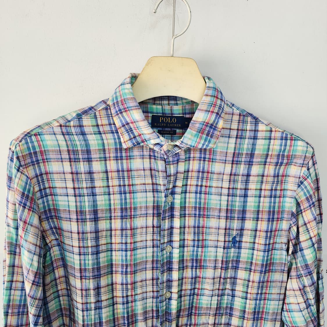 폴로 랄프로렌 체크 린넨 남방 상품이미지2