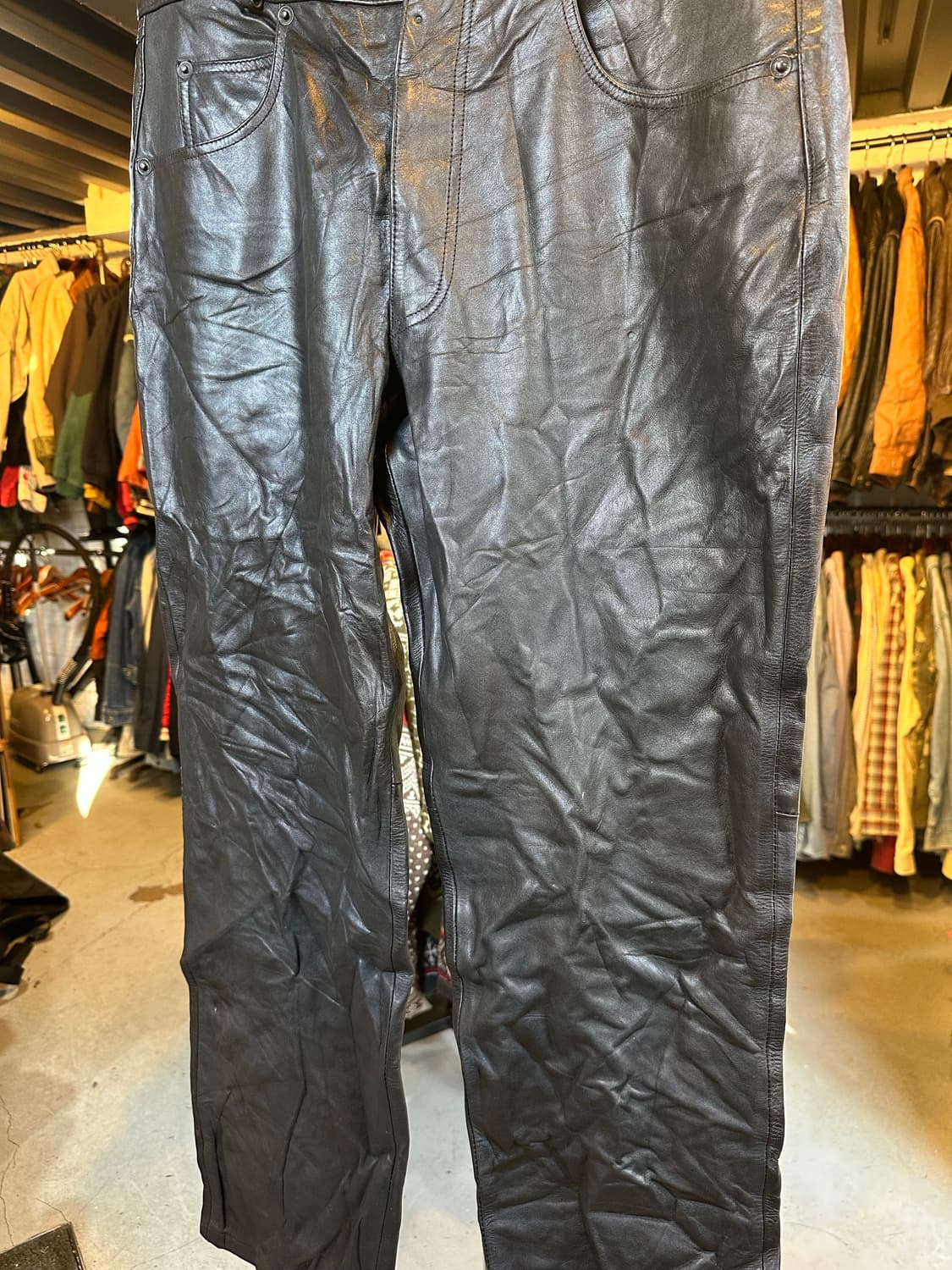 Old 리얼 레더 바이크 가죽 팬츠 상품이미지4