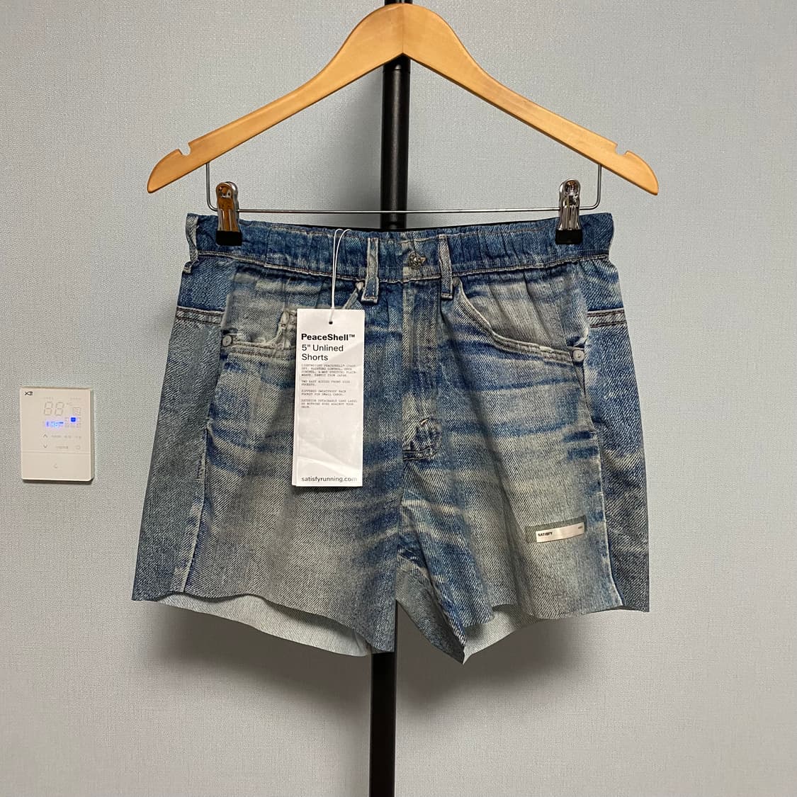 [M] 새티스파이 피스쉘 5인치 언라인드 쇼츠 디지털 데님 상품이미지1
