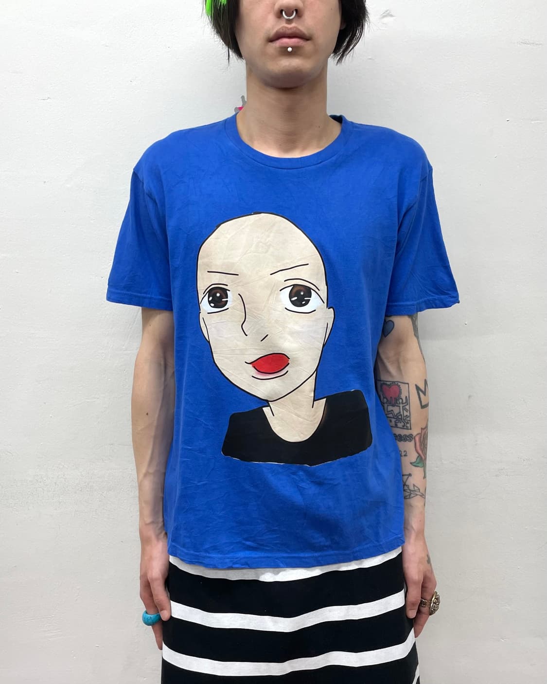  Cartoon bald blue t-shirt 상품이미지1