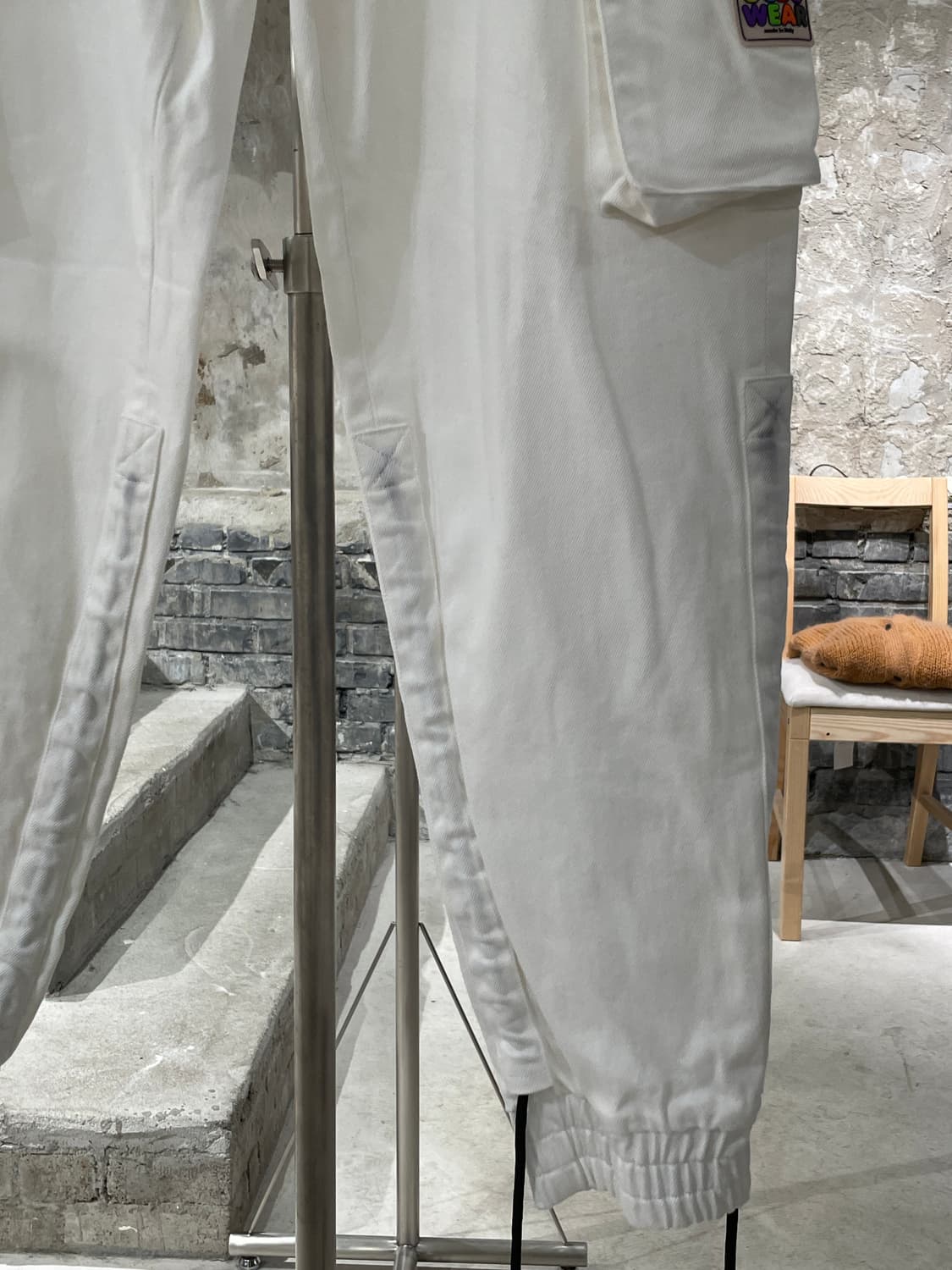 gcds 화이트 스트링 데님 카고 조거 팬츠    상품이미지5