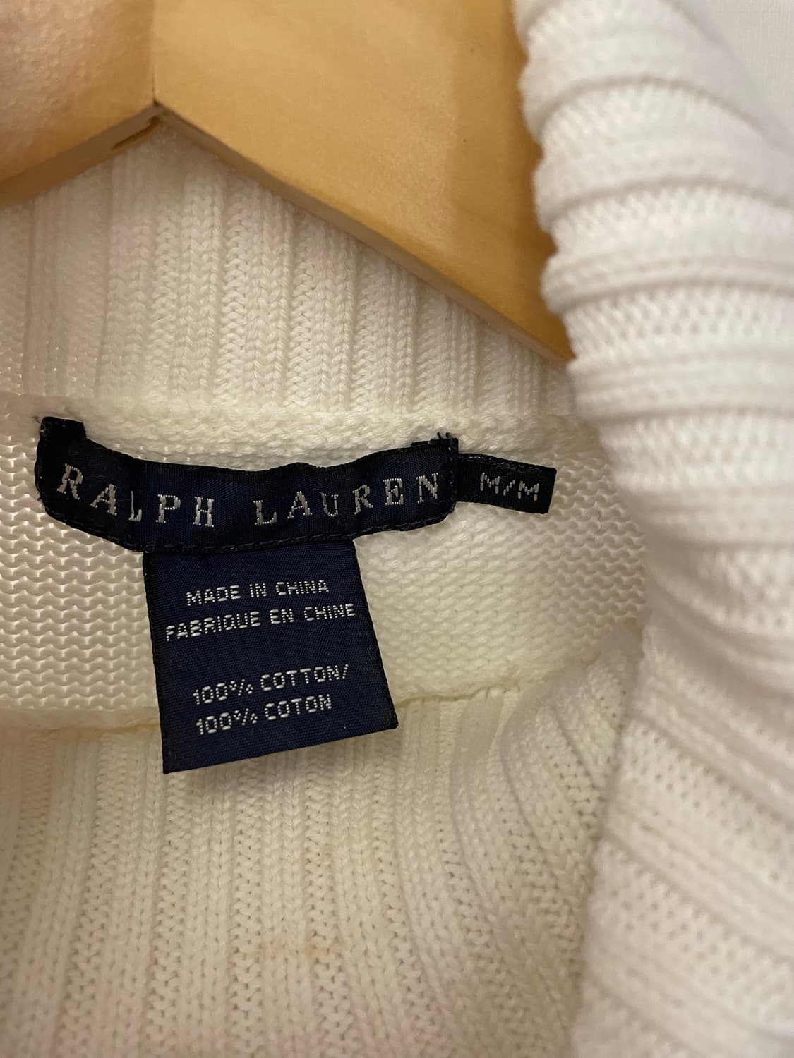 랄프로렌 Ralph Lauren 화이트 코튼 터틀넥 니트 상품이미지3