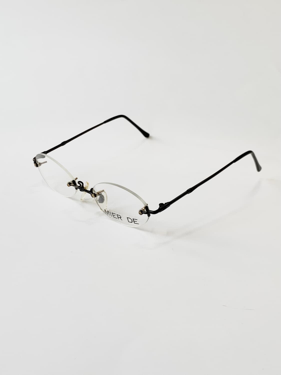 [픽키-661] 무테 블랙 템플 안경 라운드 투명 렌즈 미니멀 경 상품이미지3