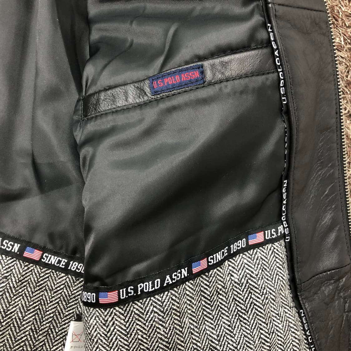 US 폴로 에센 소가죽 바이커 레더 가죽 라이더 자켓 상품이미지6