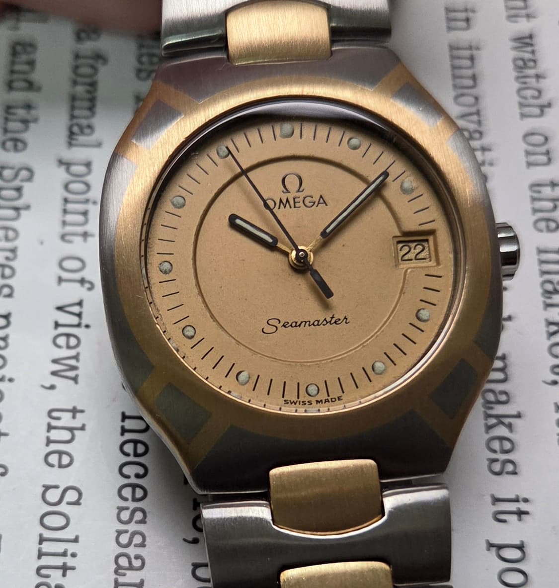 빈티지 오메가 씨마스터 폴라리스 최상위 18K콤비 골드판 브레이슬릿 ve 상품이미지10
