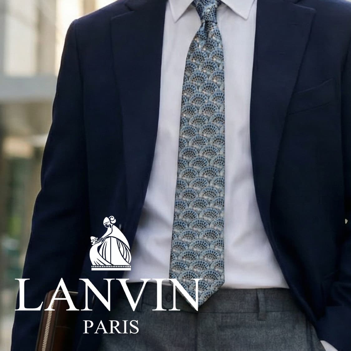 랑방 실크 블루 아르데코 패턴 넥타이 9.3cm A+등급 A19520
 상품이미지1