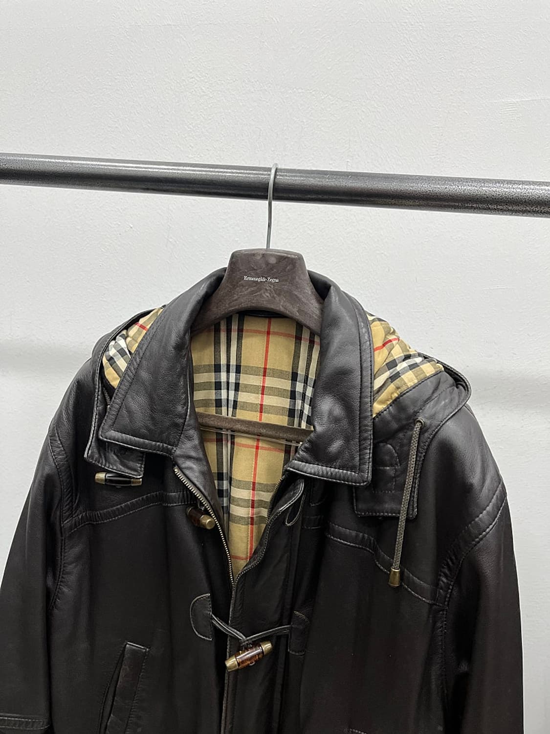 105) 버버리 후드 가죽자켓  상품이미지2