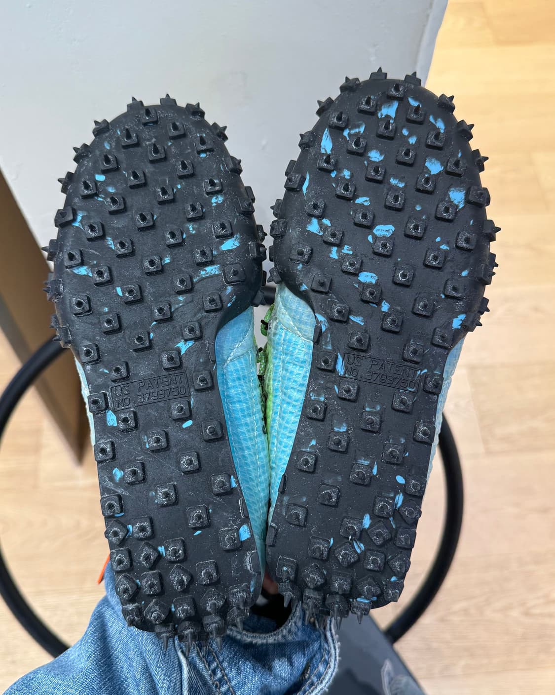 오프화이트 x 나이키 블루 와플 레이서 스니커즈  상품이미지8