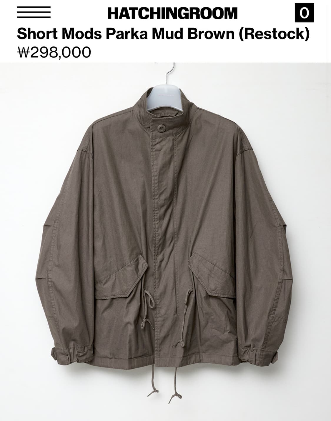 해칭룸 숏 모즈파카 머드브라운 3사이즈 상품이미지1