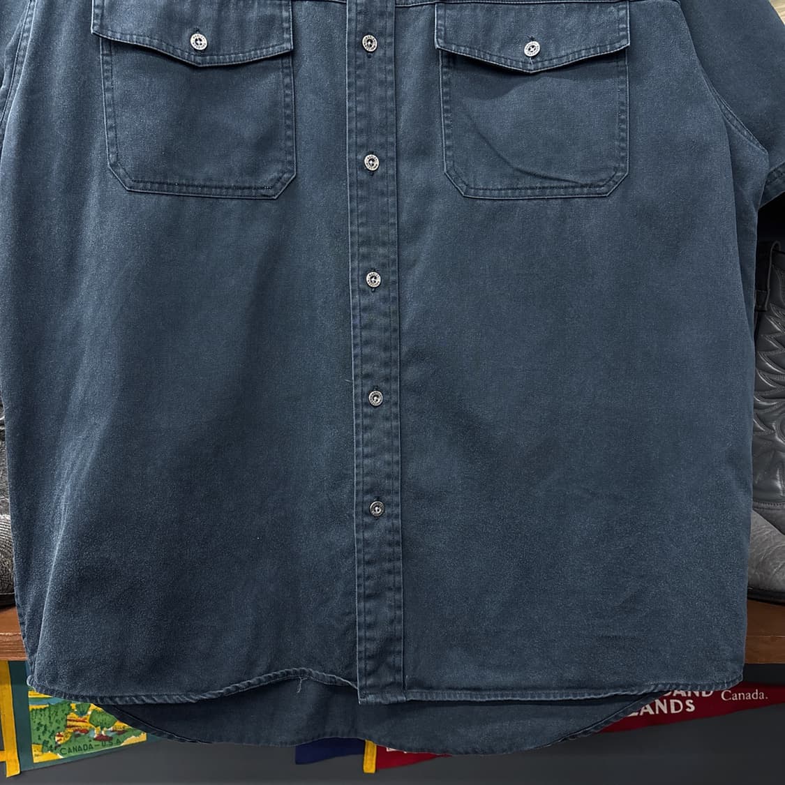 00s 할리데이비슨 바앤쉴드 리벳포켓 빈티지 페이딩 워크셔츠 N1190 상품이미지4