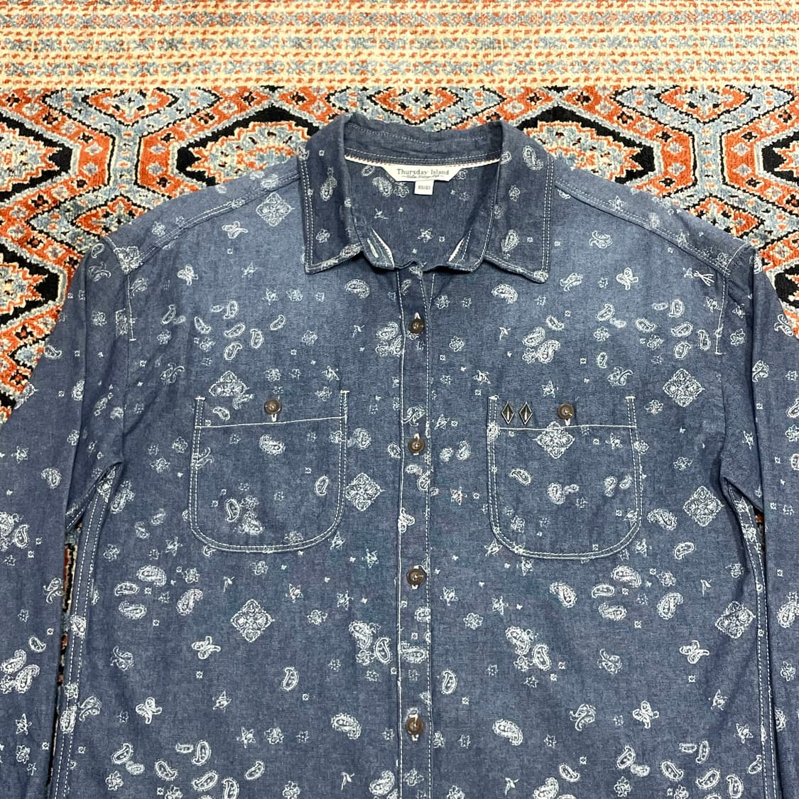 써스데이아일랜드 페이즐리패턴 웨스턴 데님셔츠 여성S 상품이미지2