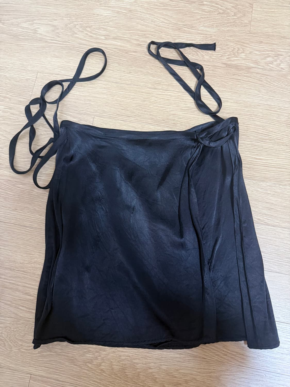 (반택포) 자라 블랙 새틴 랩 스커트 발레코어 상품이미지1