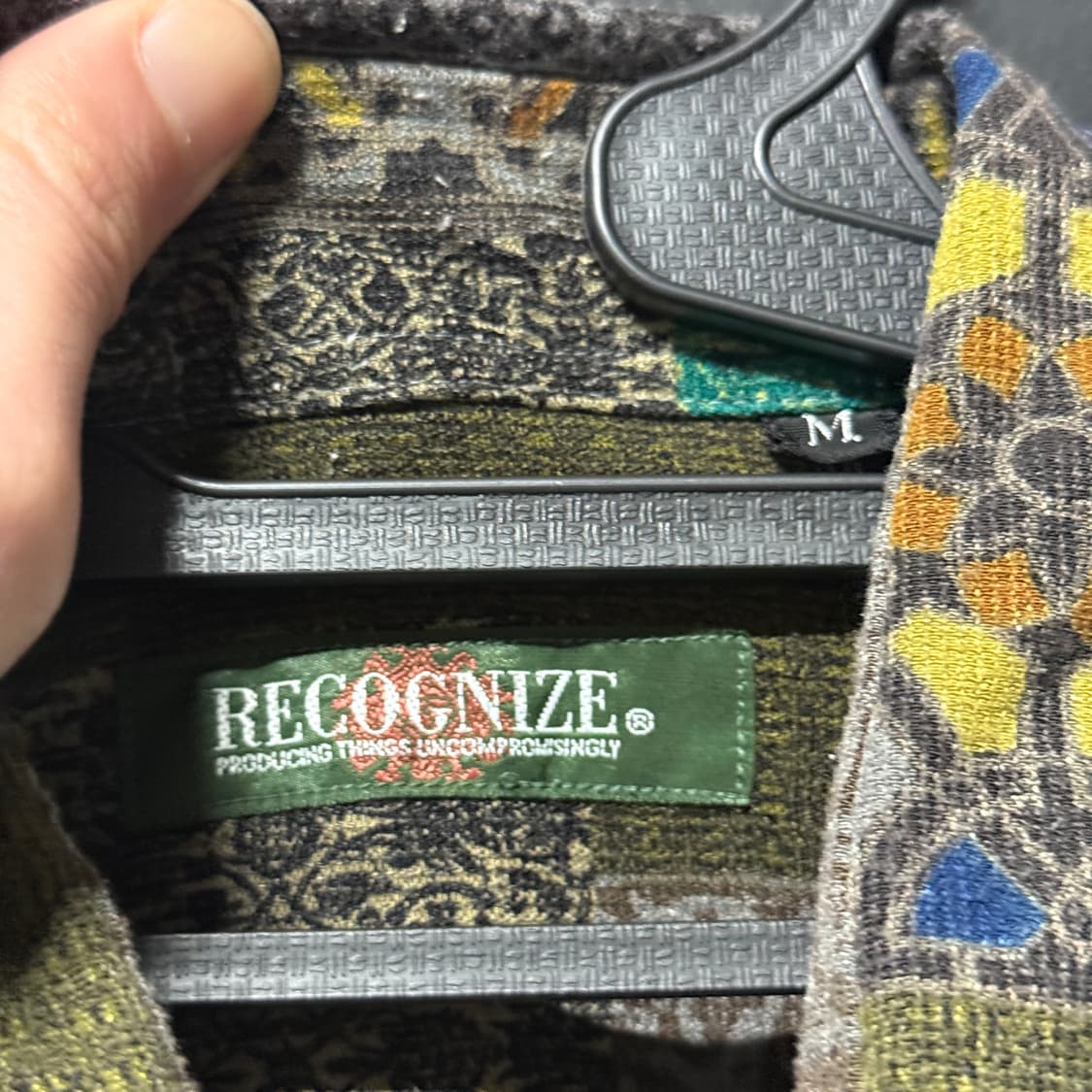 VTG 빈티지 에스닉 오리엔탈 풀 패턴 원 포켓 긴팔 셔츠 상품이미지5