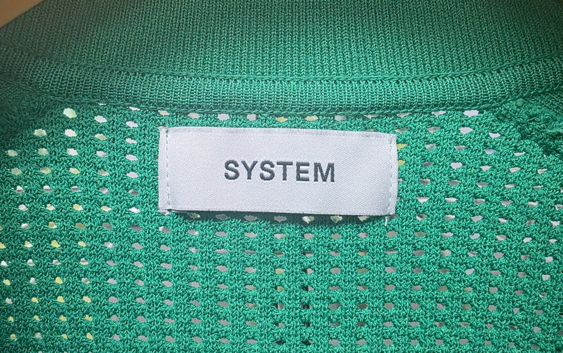시스템옴므 남성 반팔니트티 105 그린 아일렛 펀칭 카라니트티 MM60 상품이미지3