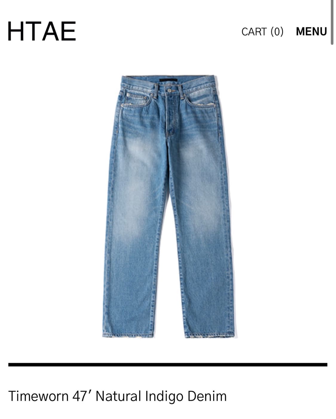 Htae Timeworn 47' Natural Indigo Denim 상품이미지1