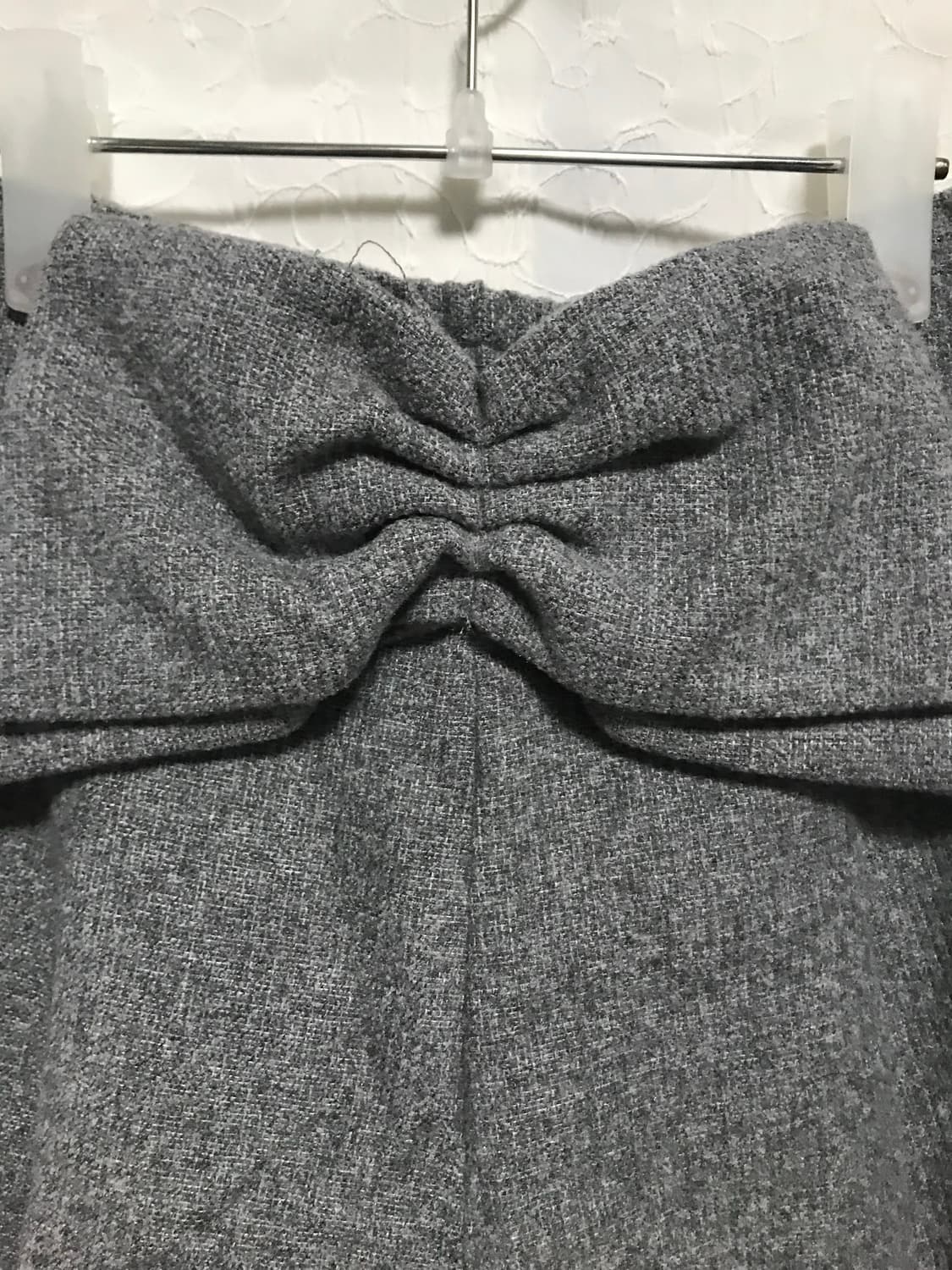 빈티지 니혼진 너드 그레이 리본 미디 스커트 상품이미지3