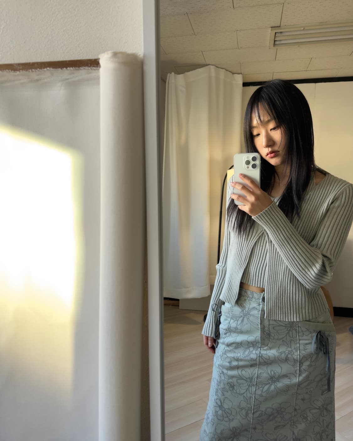 [FIRIO] floral cotton lace up skirt 상품이미지5