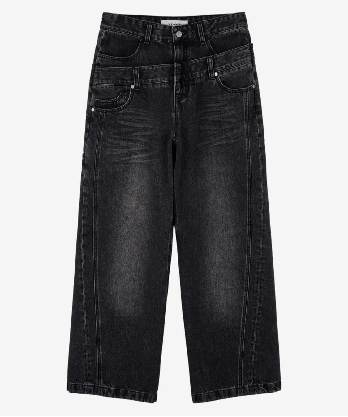 IDWS Layer Curve Denim Pants Black 상품이미지1