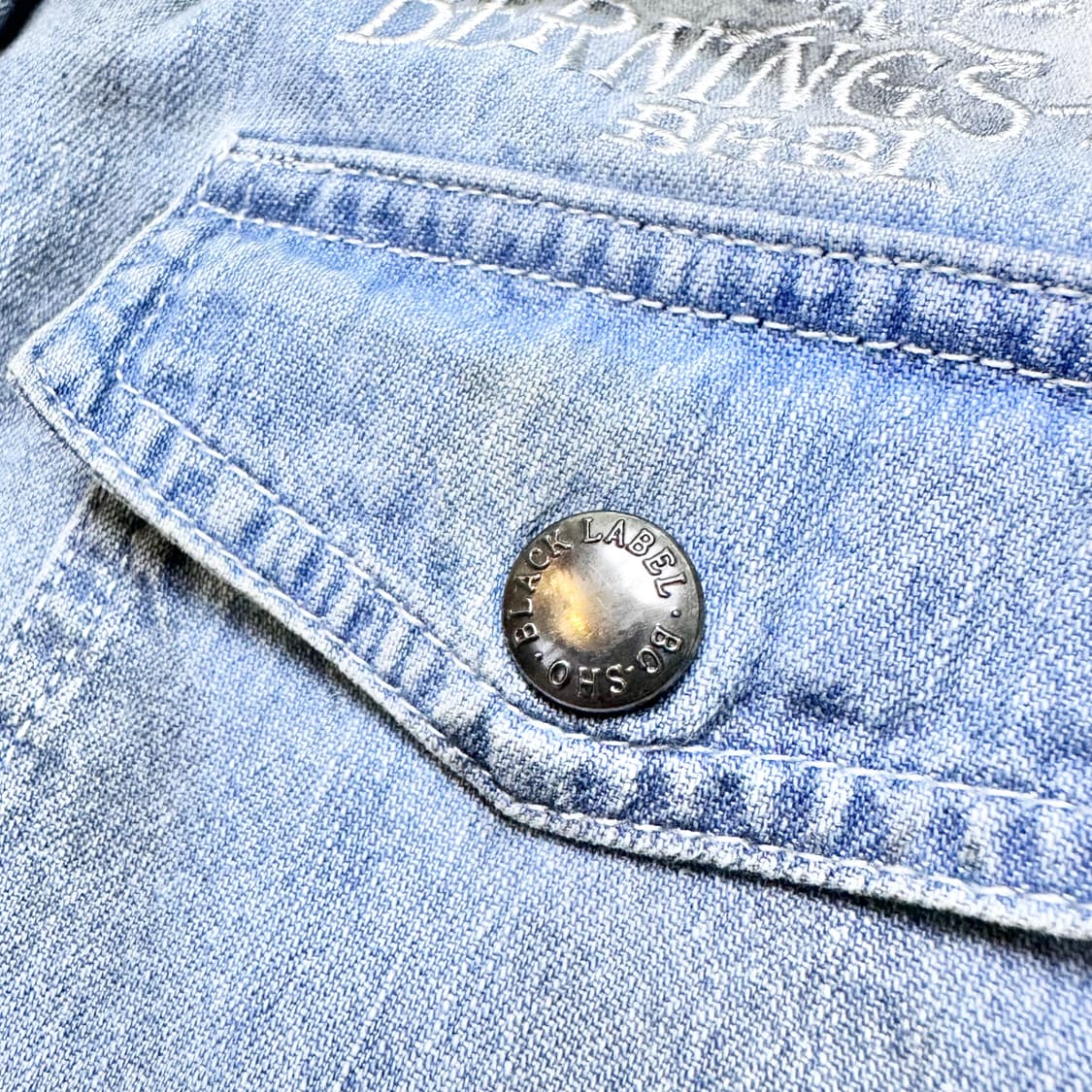 Bernings-Sho 버닝 쇼 블리치 자수 데님셔츠 상품이미지4