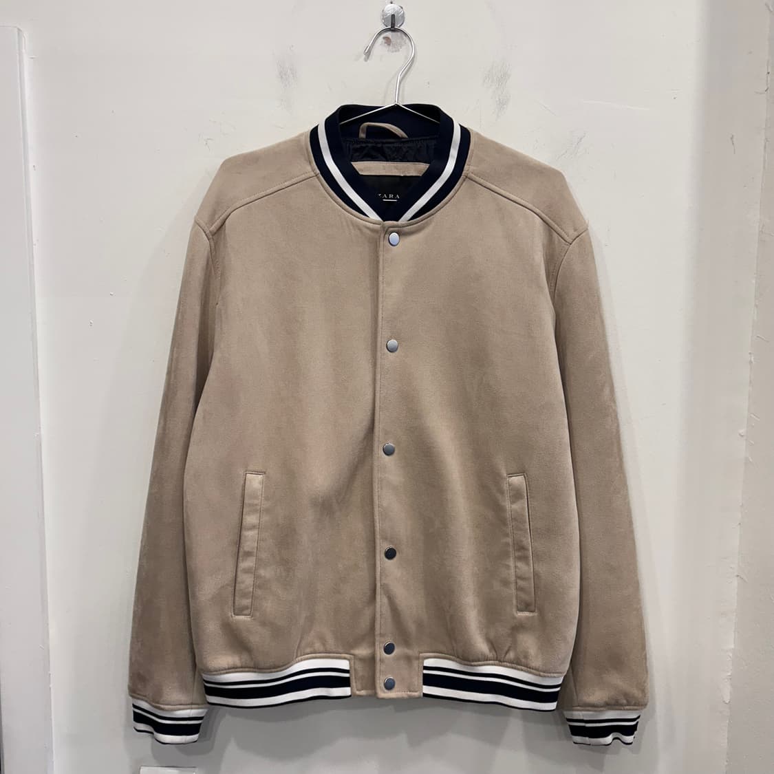 자라 스냅버튼 숄카라 스웨이드 블루종 자켓 상품이미지2