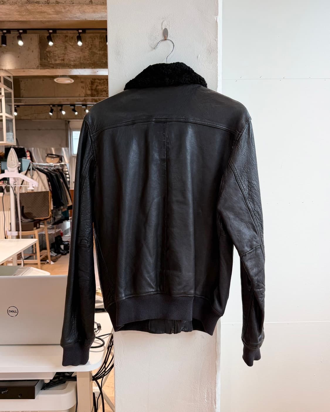 데님 앤 서플라이 블랙 쉽스킨 레더 자켓  상품이미지7