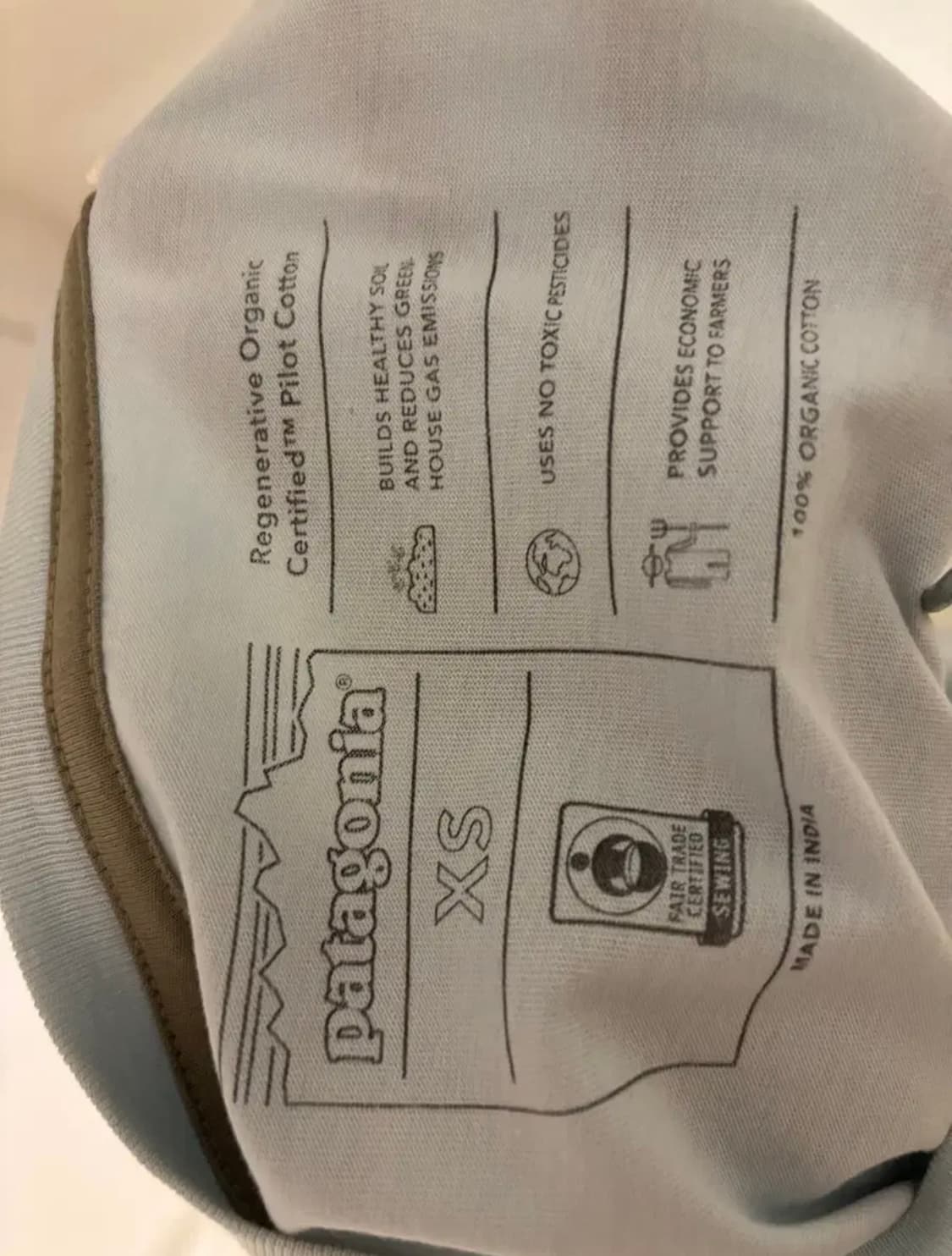 파타고니아 티셔츠 하늘색 xs 스카이블루 상품이미지3