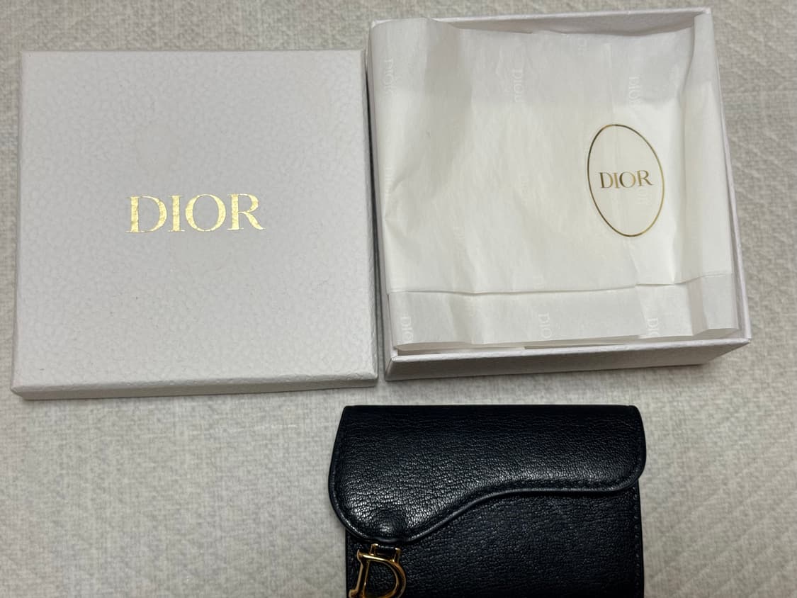 정품 디올 새들 카드지갑 블랙 상품이미지4