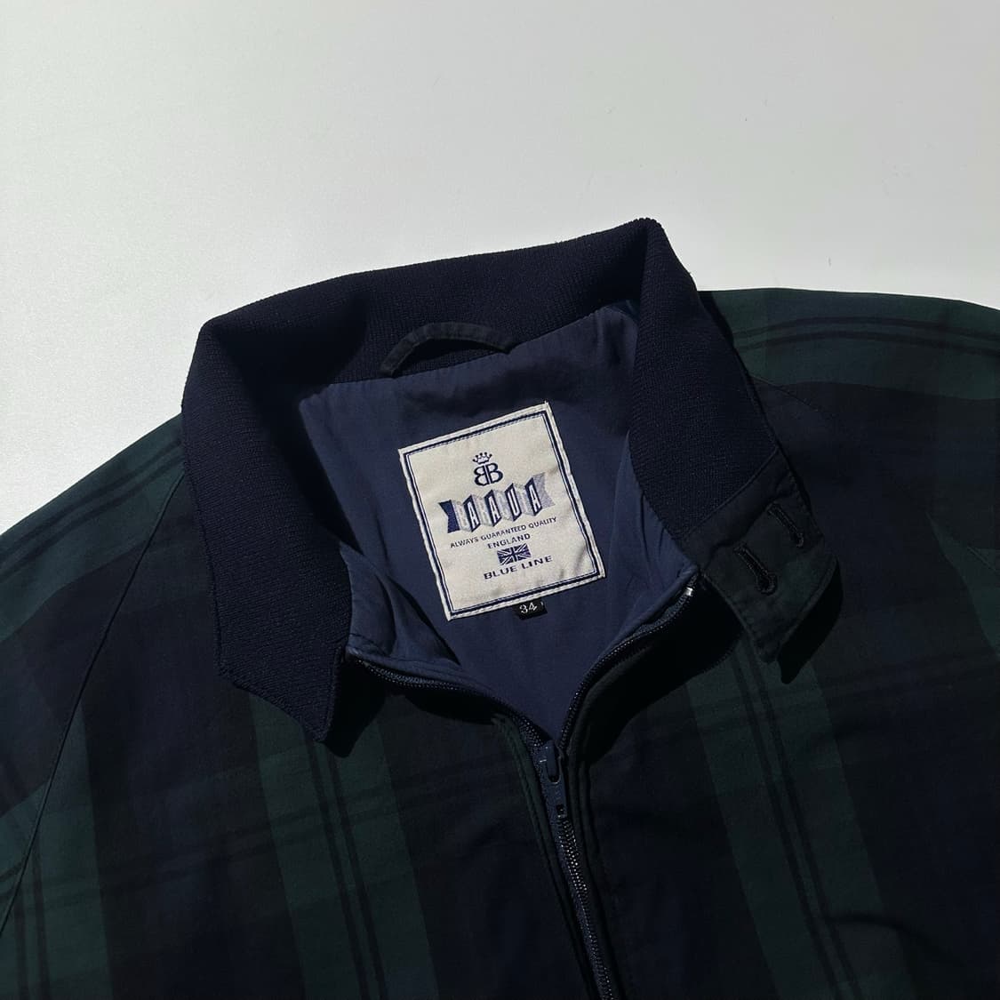 바라쿠타 G9 블랙와치 타탄체크 헤링턴 블루종 자켓 상품이미지4