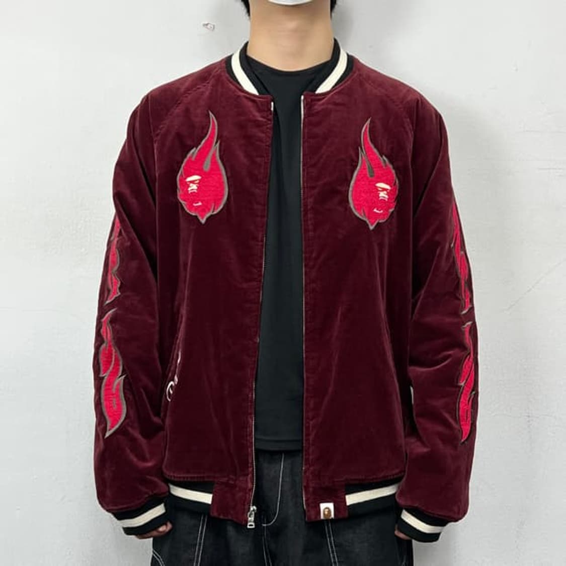 베이프 벨루어 수베니 어 버건디 자켓 Xl 상품이미지9