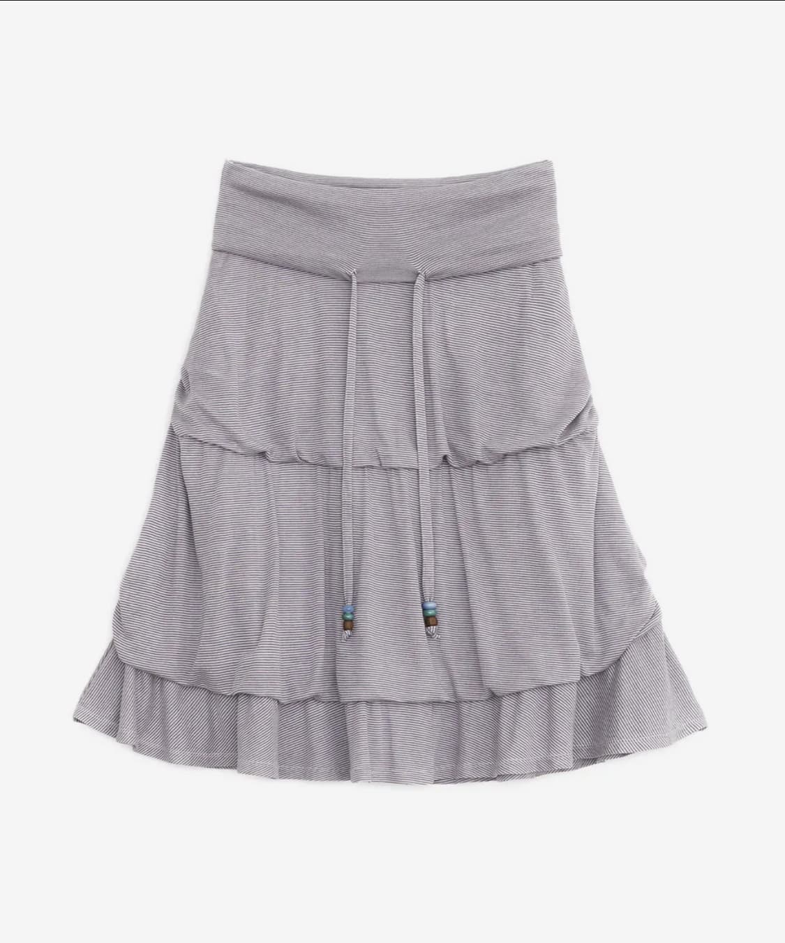 Stripe flayered midi skirt (Purple) 상품이미지1