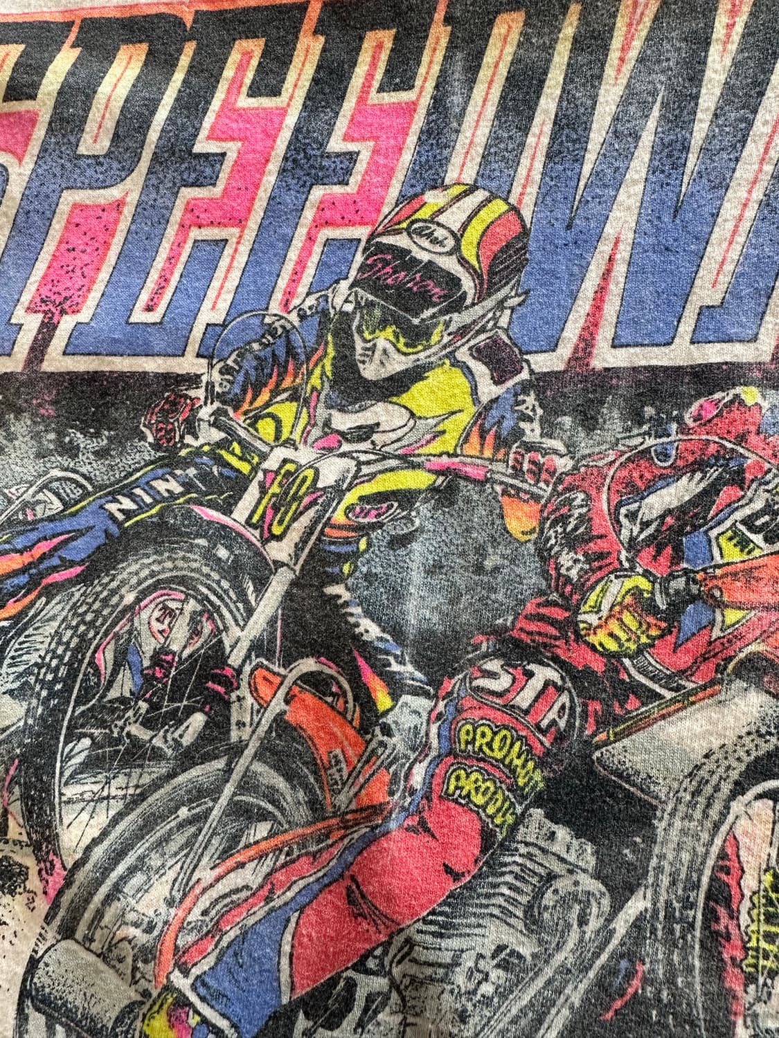 90s 캘리포니아 "Speedway" 더트 트랙 레이싱 티셔츠 - XL 상품이미지7