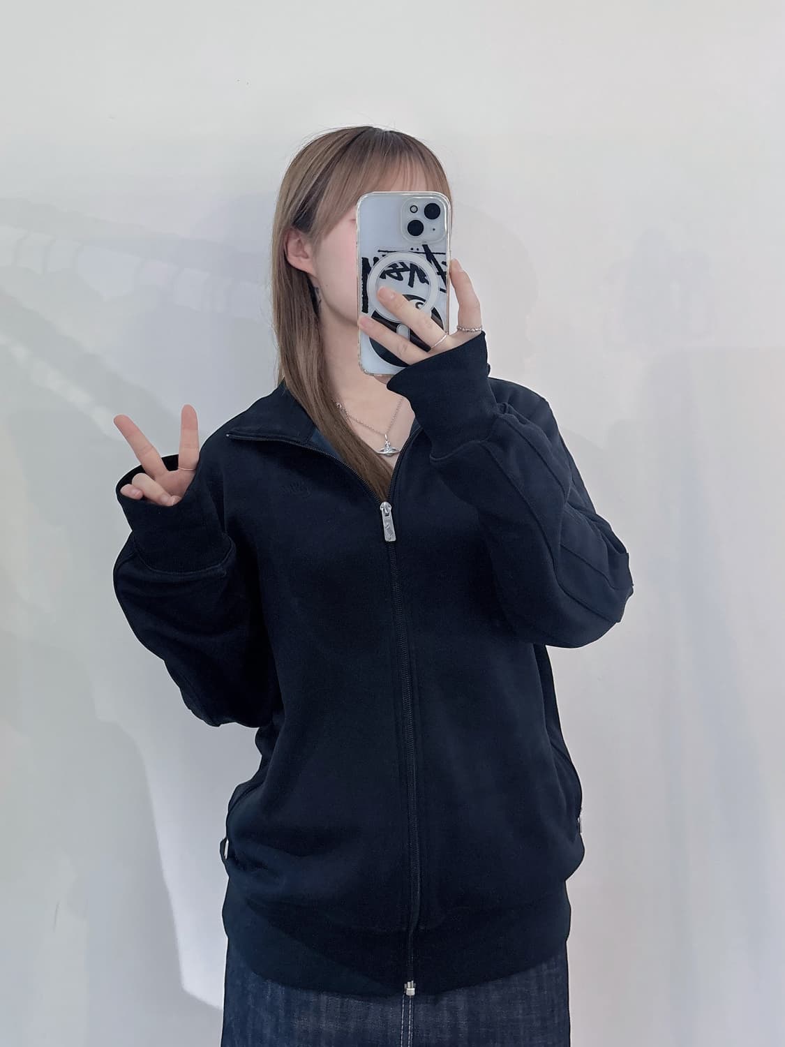 나이키 블랙 스우시 트랙탑 상품이미지1