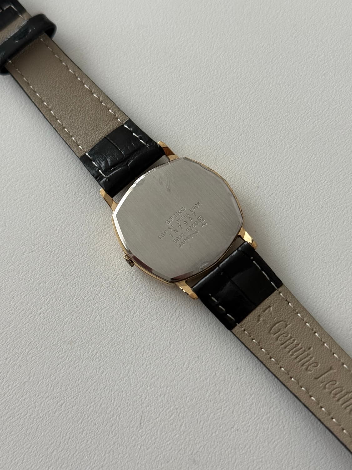 세이코 Seiko 쿼츠 스퀘어 샴페인 골드 상품이미지4